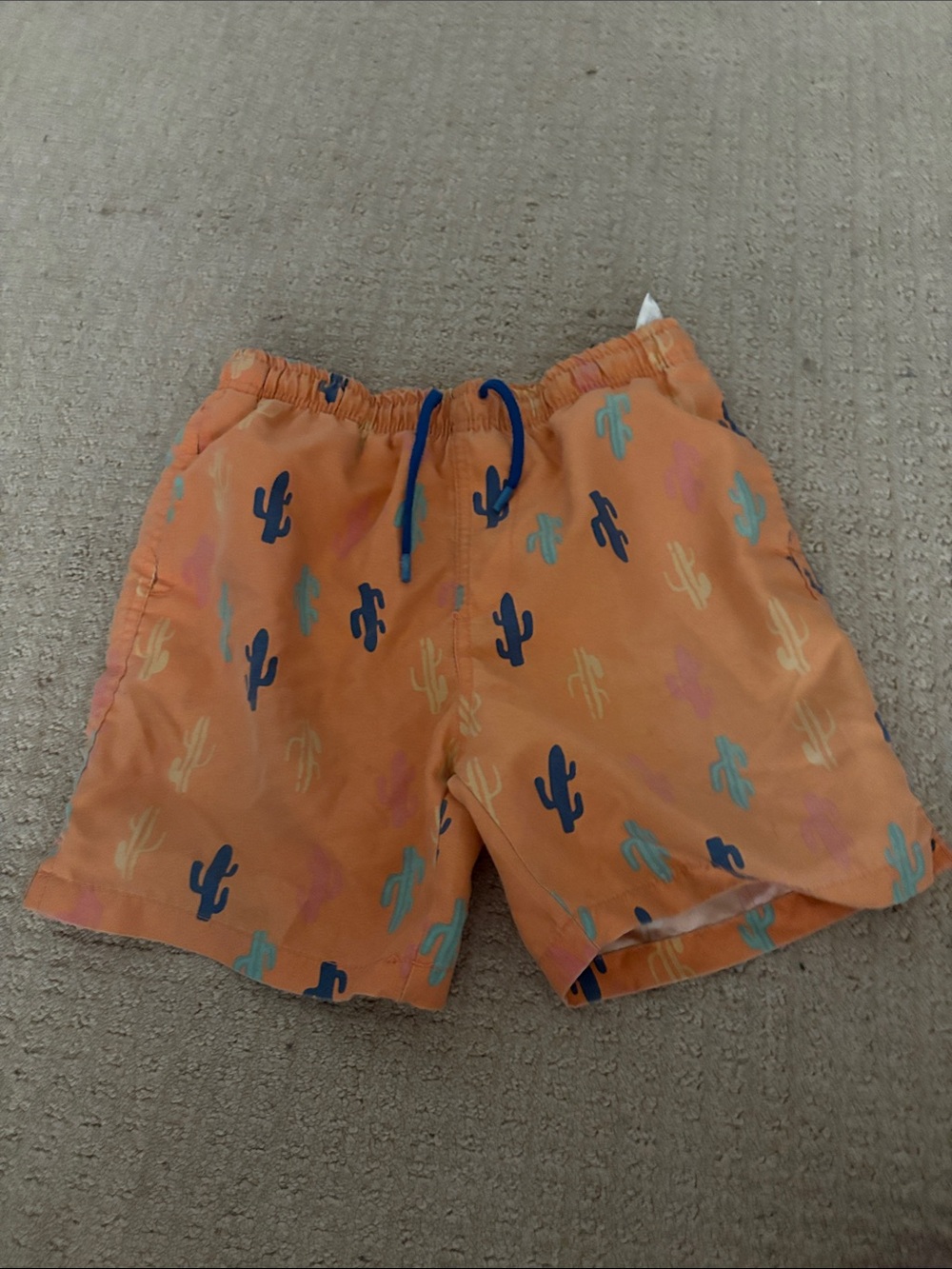 Ingear Orange Cactus Print Athletic Shorts
